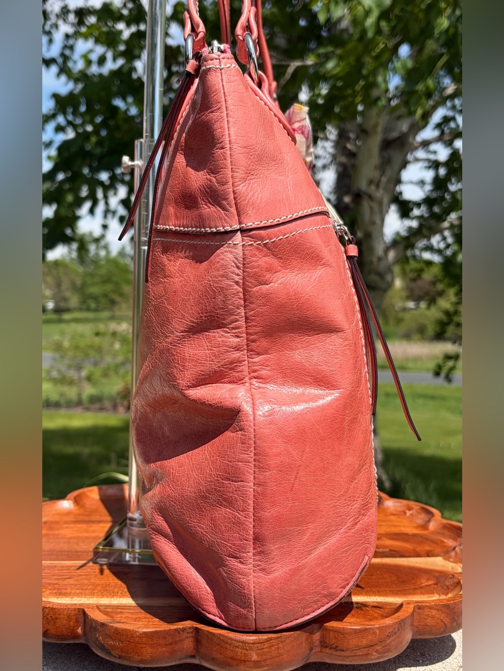 Coach Poppy Glam Tote Pink Glazed Leather 19002 EUC - Picture 11 of 17